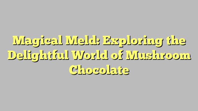 Magical Meld: Exploring the Delightful World of Mushroom Chocolate